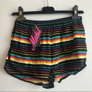 Motel rock Rainbow Track Athletic Shorts fit Small